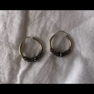 Vintage silver hoops